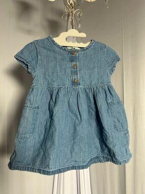 dip Light Blue Chambray Toddler Dress
